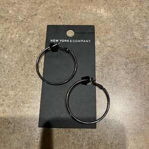 New York & Company Shiny Silver Hoop Earrings